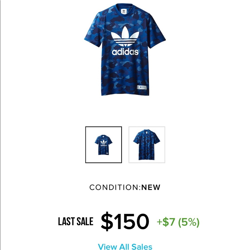 Bape x Adidas Adicolor Shirt, 100% Authentic